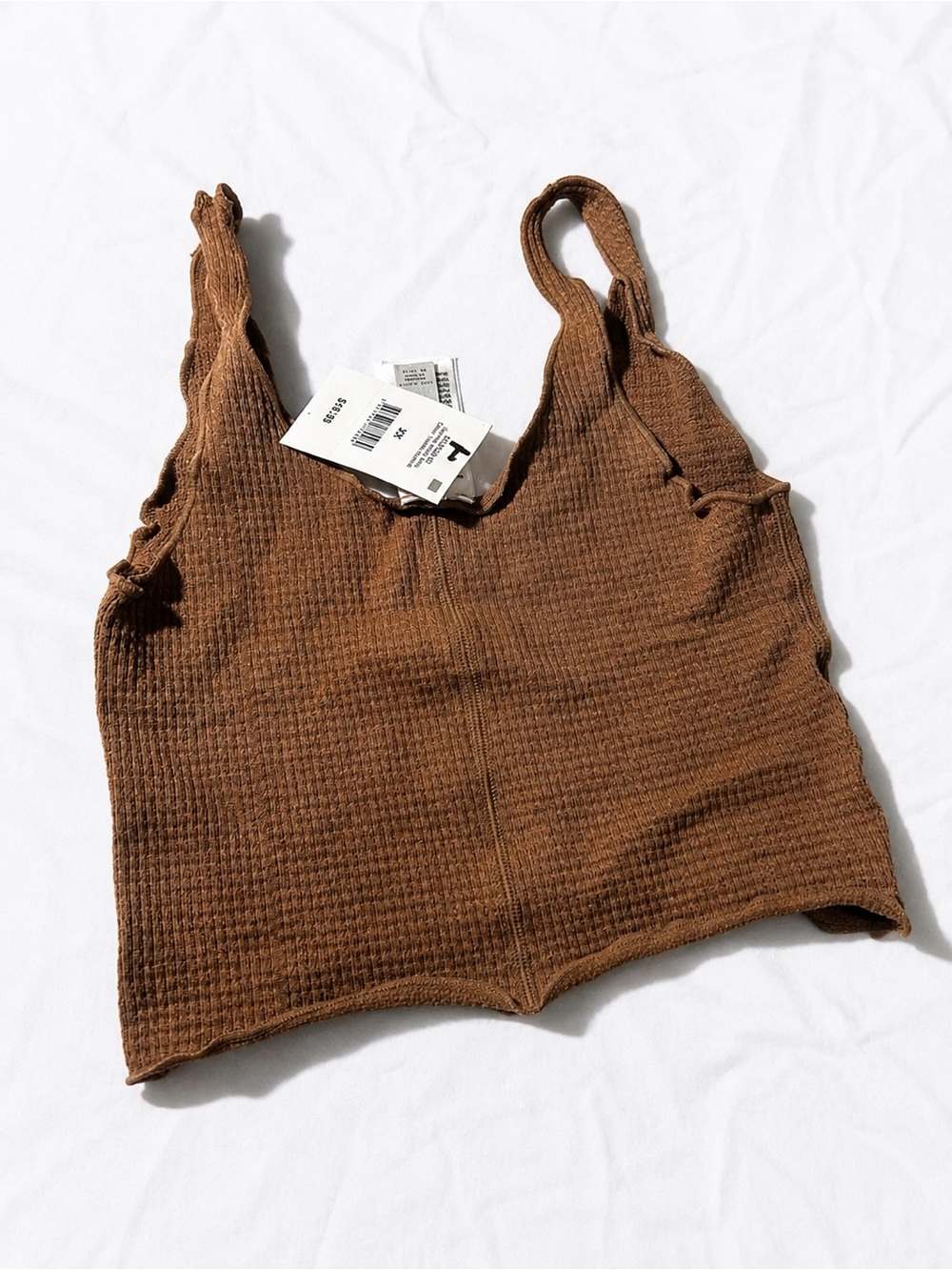 Cotton On Toasted Hazelnut Ribbed Crop Tank